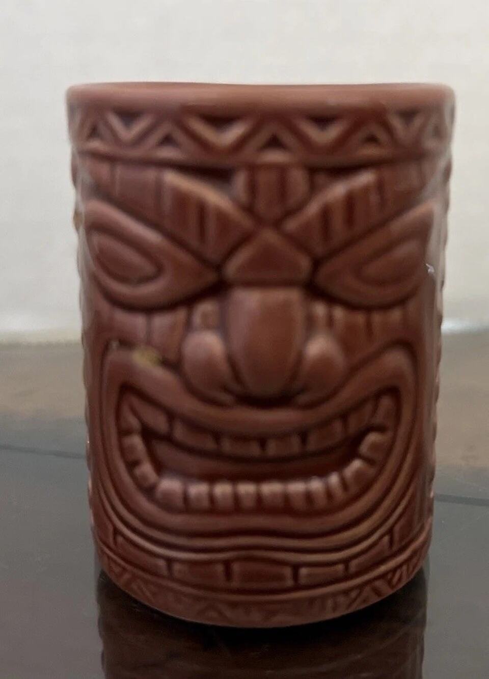 Tiki Mini Mug Shot Glass Toothpick Holder Tapa Hawaii face ceramic